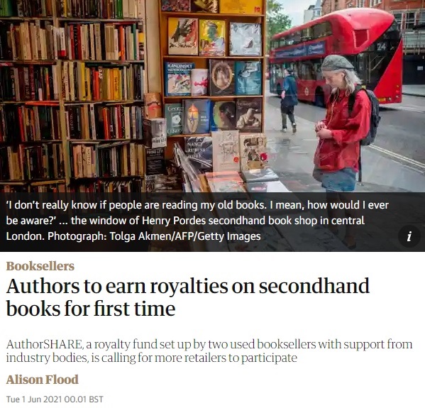 Royalties for Authors on Secondhand Books – “AuthorSHARE” is a World&nbsp;First