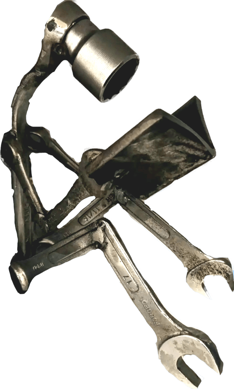 Scrap Metal Art Bookend by @house_of_hoeynk